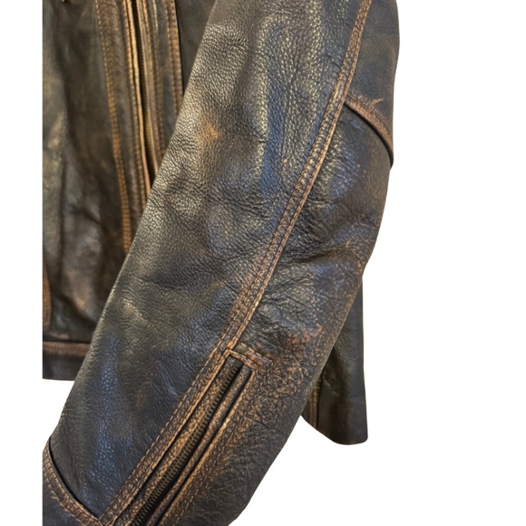 Andrew Marc Leather Bomber-Style Moto Jacket – Men’s Small - Picture 7 of 16